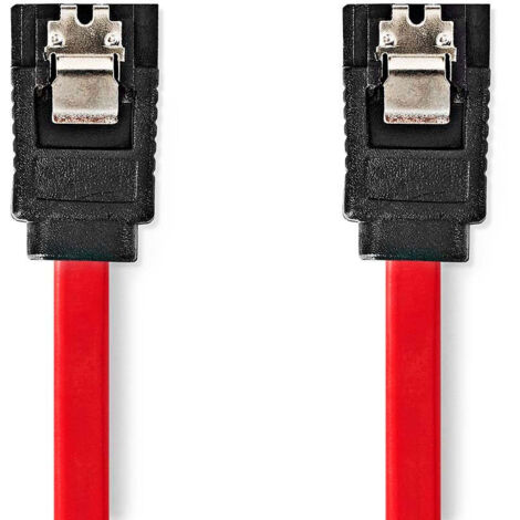 CÂBLE SATA 3 GBPS SATA 7-PIN FEMELLE SATA 7-PIN FEMELLE PLAQUÉ NICKEL 0.50 M PLAT PVC ROUGE BOÎTE (1/3)