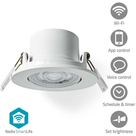 SMARTLIFE PLAFONNIER WI-FI BLANC CHAUD À FRAIS RONDE DIAMÈTRE: 52 MM 68 - 74 MM 360 LM 2700 - 6500 K IP20 CLAS (1/4)