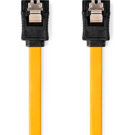 CÂBLE SATA 6 GBPS SATA 7-PIN FEMELLE SATA 7-PIN FEMELLE PLAQUÉ NICKEL 0.50 M PLAT PVC JAUNE BOÎTE (1/3)
