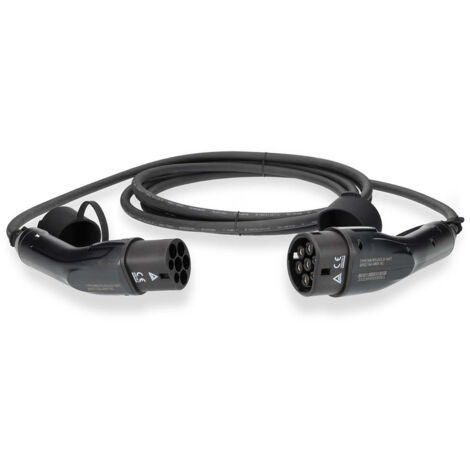 CÂBLE POUR VÉHICULE ÉLECTRIQUE CABLE TYPE 2 16 A 11000 W 3 PHASES 5.00 M NOIR BOÎTE NEDIS EVCA11KWBK50 (1/5)