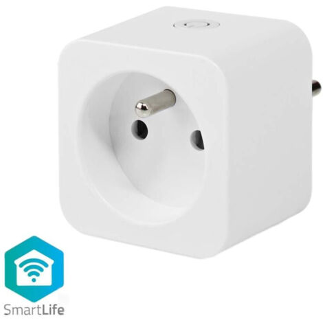 Prise intelligente connectée Wi-Fi avec wattmètre – Commande vocale Google Home/Alexa – Programmable – 3680W 16A Type E (CEE 7/6) – Nedis (1/8)