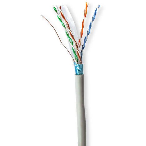 Reseau cable rouleau cat6 rigide futp cca 3050 m interieur rond pvc gris boite 826 (1/2)