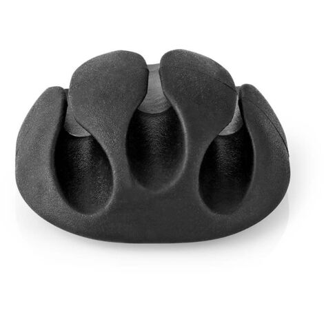 CMGC20034BK Nedis Lot de 4 Mini clips de câbles - 3 slots jusqu'à 5.3 mm - Noir - Lot de 4 Mini clips 3 slots pour câbles de 5.3 mm max (1/5)