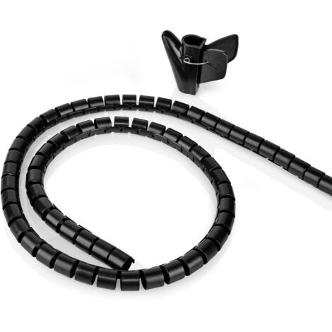 GESTION DES CÂBLES MANCHON EN SPIRALE 1 PIÈCES ÉPAISSEUR MAXIMALE DU CÂBLE: 16 MM PE NOIR NEDIS CMSW1316BK200 (1/5)