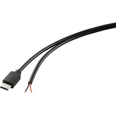 TRU COMPONENTS Câble d'alimentation Raspberry Pi® [1x USB-C® mâle - 1x extrémité(s) ouverte(s)] 1.00 m noir A148392 (1/3)