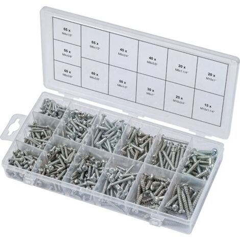 Ks Tools – Assortiment de vis à tôle 550 pcs – Tête ronde – Norme ISO 7049 – Coffret plastique pour rangement facile - D797982 (1/6)