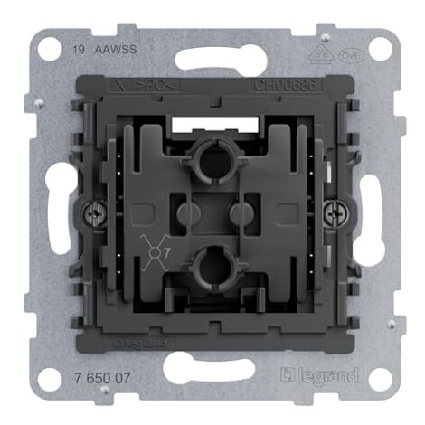 Interrupteur Legrand Seano 765033 Insert Interrupteur à Clé Legrand Seano 765033 - 2 Positions, 10A 230V, Demi-Cylindre DIN Contacteur à Clé
