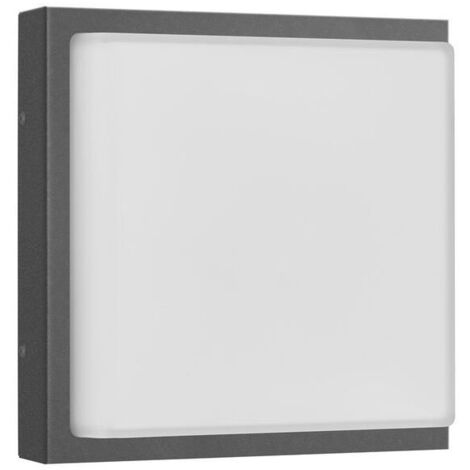 LCD APPLIQUE MURALE 40 W 2 X E27 GRAPHITE EN ACIER INOXYDABLE ET VERRE OPALE 45 (1/2)