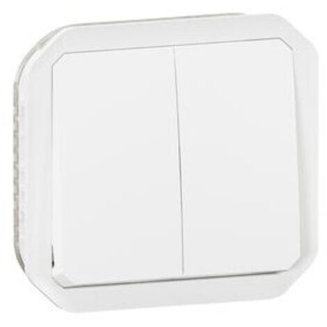 LEGRAND PLEXO INTERRUPTEUR DOUBLE VA ET VIENT OU BOUTON POUSSOIR À COMPOSER ÉTANCHE BLANC IP55 - 069625L