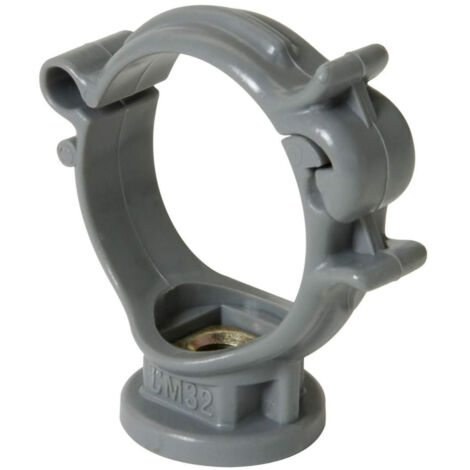 Nicoll – Collier de fixation murale monobloc Ø40 en polypropylène gris – Fixation à vis – Pour tuyaux PVC – Épaisseur 12mm – Certification ISO 9001