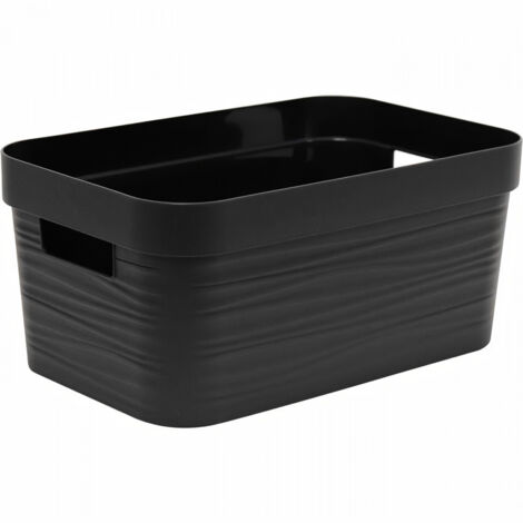 BOÎTE DE RANGEMENT DÉCOR STONE 6 L - NOIR - 29,2 X 18,8 X 13,2 CM - EDA PLASTIQUE (1/3)