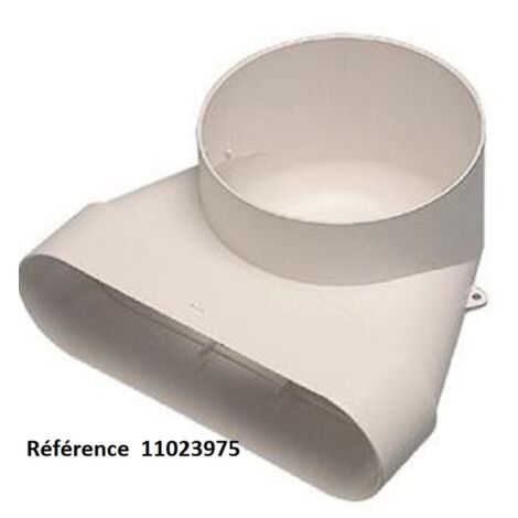 Aldes – Coude mixte vertical D125mm pour minigaine 60x200 – Raccord VMC en PVC rigide – 11023975 (1/2)
