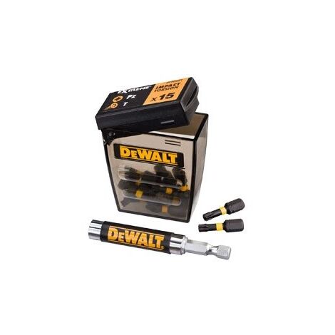 Dewalt – Set de 16 embouts de vissage magnétique PZ2 25 mm – Pour boulonneuse à chocs – Vissage rapide en série – Compact et léger (1/5)