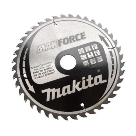 Makita – D03919 Lame de scie circulaire T.C.T. 185 mm – 40 dents pour coupes fines dans le bois – Alésage 30 mm – Anneau réducteur inclus