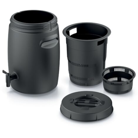 Réservoir d'engrais de jardin 25 l – Conteneur noir avec robinet – Hauteur 42,5 cm, diamètre 29,6 cm – Pour production d'engrais – Prosperplast (1/6)
