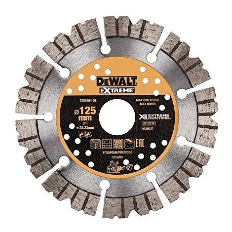 Disque diamant Ø125mm pour béton – Alésage 22mm – Épaisseur 3mm – Coupe nette pour maçonnerie – Compatible rainureuse DEWALT (1/6)