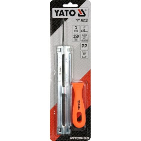 Lot De 3 Limes Rondes 4.8 Mm Pour Chaîne De Tronçonneuse - Compatibles Avec Pas 0.325" Et 3/8" - Affûtage Manuel - T-10420012