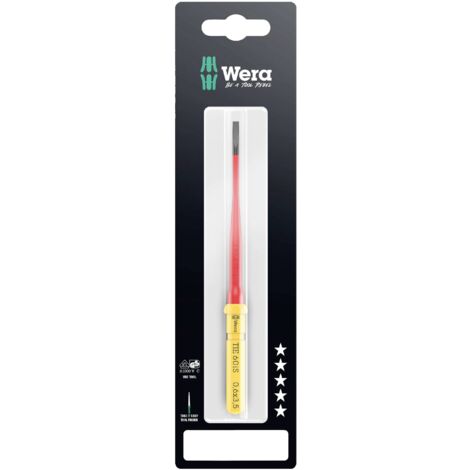 WERA KRAFTFORM KOMPAKT VDE 60 IS 0,6X3,5X157 MM TIE SB POUR ÉLECTRICIEN VIS À FENTE LAME INTERCHANGEABLE 3.5 MM 05006556001