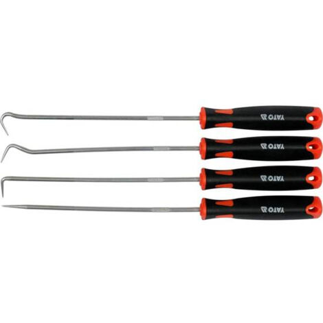 YATO YT-08429 LOT DE 4 CROCHETS LONGS AVEC POIGNÉES SOUPLES 240 MM DE LONG (1/4)