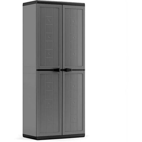 Keter – Armoire de jardin en résine 166x68x39 cm – Résistante aux intempéries – Étagères réglables – Prédisposition pour cadenas