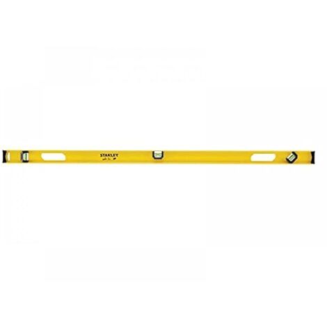 Stanley – Niveau à bulle I-Beam 120 cm – Précision 2,0 mm/m – 3 flacons pour angles 180°/90°/45° – Amortisseurs en plastique