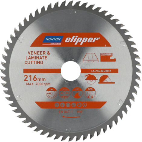 Norton Clipper Disque de coupe 216 mm carbure tungsten