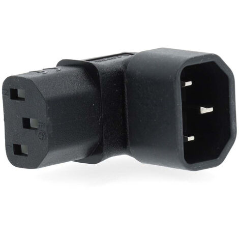 DVEXTENTION IEC-320-C13 IEC-320-C14 COUDÉ À 90° PLAQUÉ NICKEL PVC NOIR BOÎTE 1 PIÈCES NEDIS (1/4)