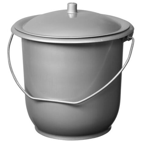 Seau hygiénique enfant 5L – Couvercle pour limiter les odeurs – Anse galvanisée – Polyéthylène basse densité – Dimensions : 23 cm diamètre sup. x 20 cm hauteur – Aluminium Et Plastique