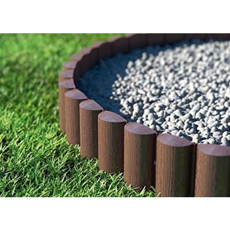 Cellfast – Bordure de gazon palissade marron – Lot de 8 pièces – Dimensions 2,4 x 0,3 m – Résistante au gel et à la chaleur