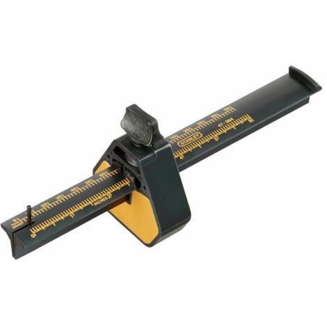 Stanley – Mètre à tartiner en plastique 215mm – Butée métallique pour tracés précis – Compatible matériaux de menuiserie – Graduation 2mm