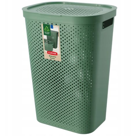 CURVER  COFFRE À LINGE 60L INFINITY DOTS - PLASTIQUE RECYCLÉ, VERT, LAUNDRY HAMPERS & BASKETS, 43,7X35,1X60,2 CM KETER 245809