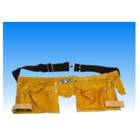 Sac à outils cuir ceinture 42x17cm 9 compartiments – Ceinture porte-outils pour professionnels – SKU 78750 – Tooltraders