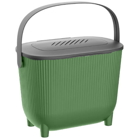 EDA - POUBELLE À COMPOST 10 L AVEC FILTRE À CHARBON - OUVERTURE XXL - FILTRE ANTI-ODEURS - DESIGN MODERNE - NOIR (1/4)
