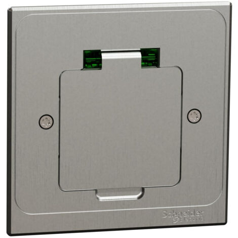 Schneider Electric – Prise de sol carrée inox brossé 2P+T 16A – Indice de protection IP44 – Résistance aux chocs IK08 – Installation en chape béton ou faux plancher (1/3)