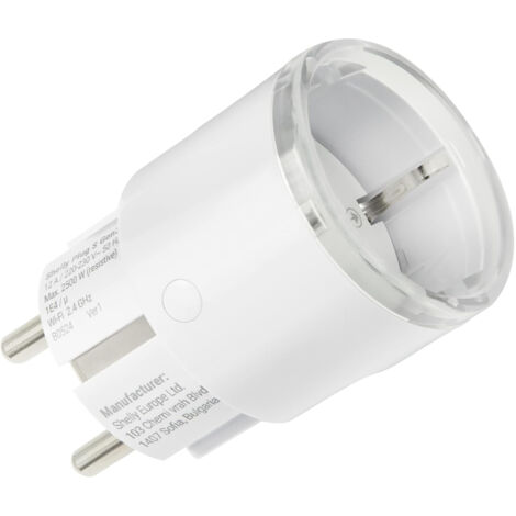 Shelly – Prise intelligente connectée Matter Wi-Fi E12 A – Programmable à distance par app – Mesure de consommation électrique – Compatible Alexa/Google Home (1/2)