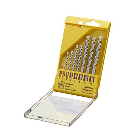 Dewalt – Jeu de forets béton 8 unités – Tailles 3 à 10mm – Pour maçonnerie, béton, pierre – Coffret ergonomique en plastique - DT9288-QZ (1/3)