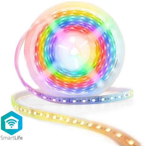 NEDIS SMARTLIFE FULL COLOR LED-STREIFEN WIFILS51CRGB WLAN MEHRFARBIG 5000 MM IP65 700 LM (1/5)