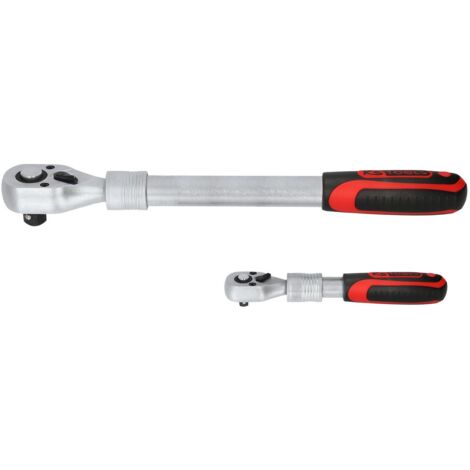 Kstools – Kit de cliquets réversibles télescopiques 1/4' + 1/2' – 72 dents – Acier chrome-vanadium – Longueur 30cm – 2 pièces (1/3)