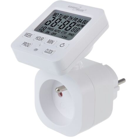 GREENBLUE GB605 HORLOGE DIGITALE TIMER PROGRAMMATEUR MINUTERIE MAX. 16A IP20 (PRISE FR) GB605E (1/5)