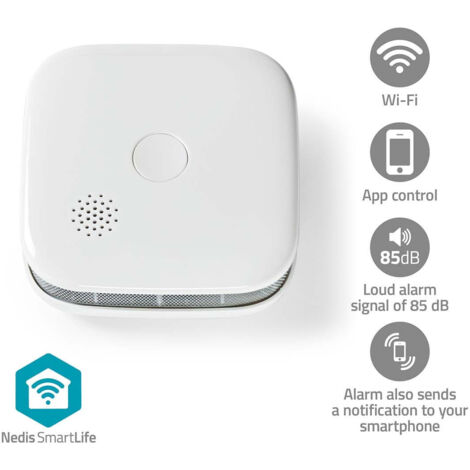 Detecteur de fumee smartlife wi fi alimente par batterie cycle de vie du capteur 10 ans en 14604 max autonomie de la batterie 24 mois 85 db blanc 1 pieces (1/5)