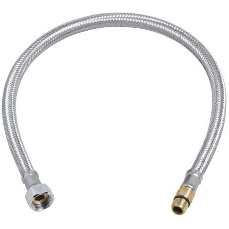 Grohe – Tuyau de pression flexible sanitaire – Longueur 2m – Filetage entrée 1/2'' – Filetage sortie 3/4'' – Norme sanitaire EN 1717
