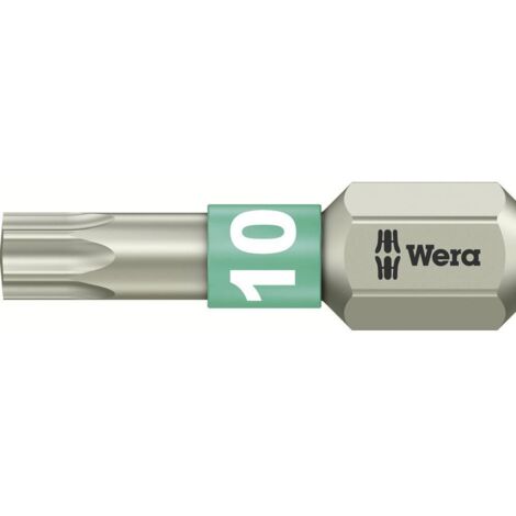 EMBOUT TORX T 10 WERA 05071032001 ACIER INOXYDABLE FORME (EMBOUTS): D 6.3 (1/2)