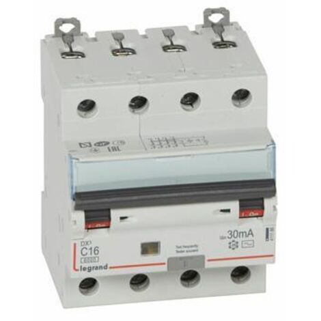 Legrand – Disjoncteur différentiel tétrapolaire 16A – Courbe C 30mA – Connexion vis/vis – Protection installations électriques