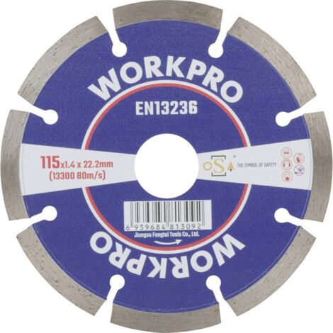 WORKPRO GSOSSE-1 DISQUE À TRONÇONNER 115 MM 1 PC(S) CÉRAMIQUE, PORCELAINE, MARBRE, BRIQUE, VERRE, PIERRE À CHAUX, GRANITE, PIERR (1/2)