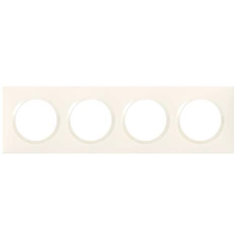 LEGRAND 600904 PLAQUE CARRÉE DOOXIE 4 POSTE, EMBALLAGE BLISTER, FINITION BLANC LEG600904