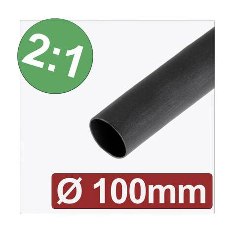 Gaine thermorétractable, barre de 1 m, rétreint 2:1, diam. 9,5/4,8 mm