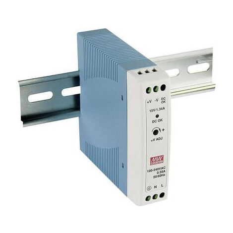 Alimentation Rail DIN Mean Well HDR-15-15 - Sortie 15V DC / 1A / 15W - Pour Automates Et Armoires électriques