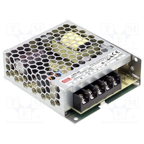 Transformateur LED 220V 12V 50W 4.2A MEAN WELL LRS-50-12 (1/4)