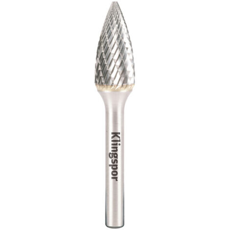 Fraise à métaux KLINGSPOR HF 100 G FI = 12,7 x 25 mm, tige 6 mm, type SPG, pointe hyperbolique (1/3)