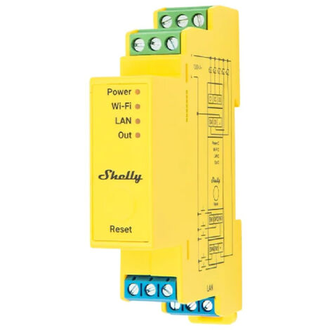 Shelly Plus RGBW PM - WLAN Controller für LED-Streifen, 12-24 VDC, 3 Beleuchtungsprofile, Leistungsmessung, Dimmer für Weißes oder Farbiges Licht, kein Hub Erforderlich, Alexa & Google Home